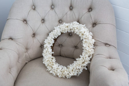preserved hydrangea wreath