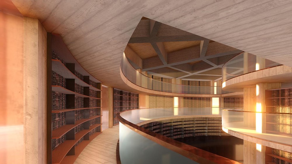 An artist's impression of the Library inside HOMO - courtesy of Fender Katsalidis Architects